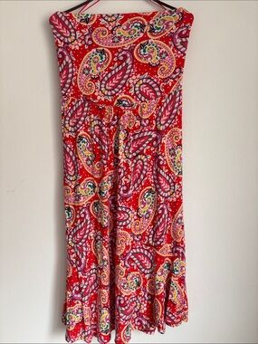 Boden Lilah Versatile Multi-Way Sundress, Tube-top, Halter Size 8 L Red Paisley
